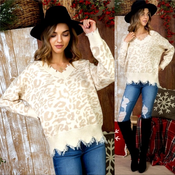 MODA ME COUTURE Sweaters - NORA Leopard Print Sweater